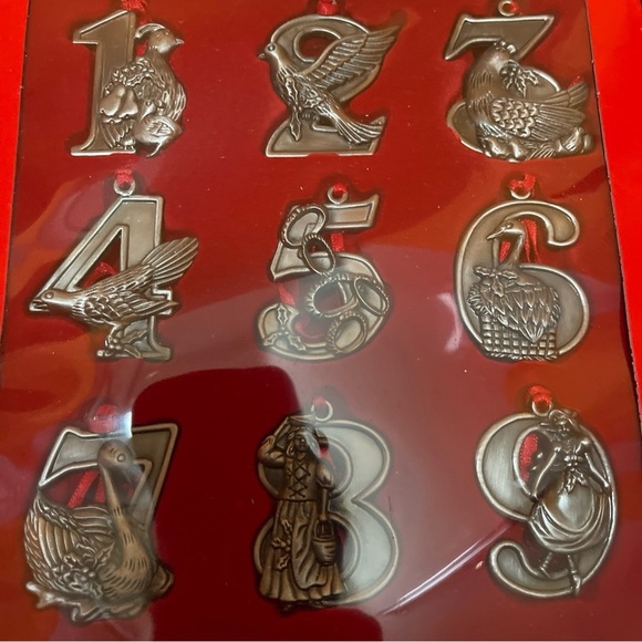 Vintage Bon Ton 12 Days Of Christmas Pewter Ornaments - Picture 3 of 8